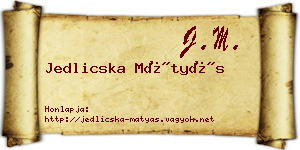 Jedlicska Mátyás névjegykártya