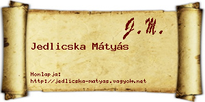 Jedlicska Mátyás névjegykártya