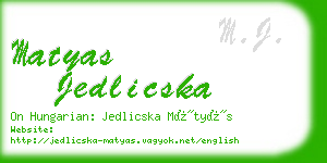 matyas jedlicska business card